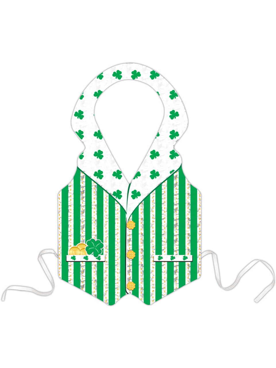 Adults Mens Plastic Prismatic St Patricks Suit Vest Chest Piece Accessory